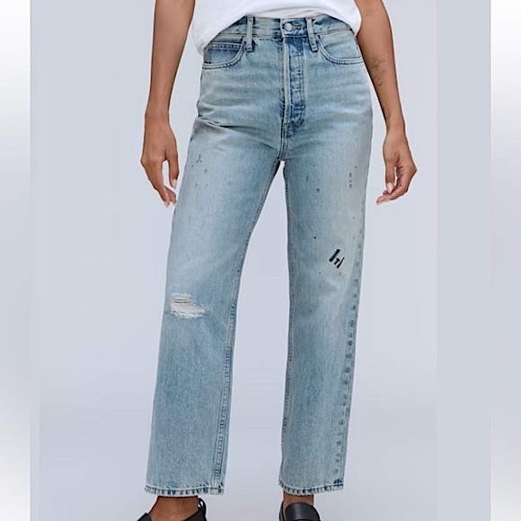 Everlane The 90’s Way High Jean Paint Splatter No Stretch Denim Jeans Size 29 - Picture 14 of 14